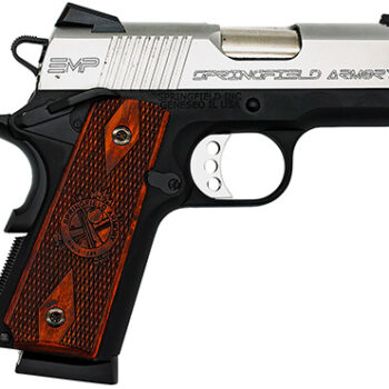 Springfield Armory 1911 EMP 9mm Pistol, CA Compliant, 3" Barrel, 9+1 Capacity, Black Hardcoat Anodized Finish, Stainless Steel Slide, Crossed Cannon Cocobolo Grip
