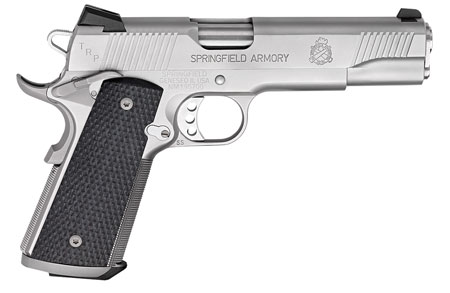 Springfield Armory 1911 TRP .45 ACP, 5" Match Grade Steel Barrel, 7+1 Capacity, CA Compliant, Serrated Slide & Frame with Beavertail, Black G10 Grip