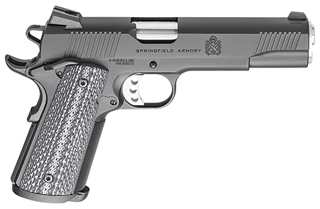 Springfield Armory 1911 TRP .45 ACP, 5" Match Grade Stainless Steel Barrel, 7+1 Capacity, CA Compliant, Black Cerakote Serrated Carbon Steel Slide & Frame with Beavertail, Black G10 Grip
