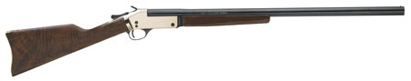 Henry Single Shot .44 Rem Mag, 22" Blued Barrel, 1rd Capacity, Polished Brass Metal Finish, American Walnut Stock, Right Hand (Full Size)