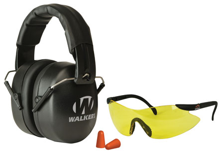 Walker's Game Ear Pro Muff Combo Kit - Ear Plugs Over-Head Muff 31dB Sport Glasses Polycarbonate Lens