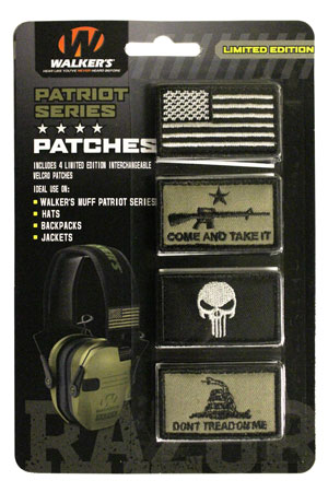 Walker's Patriot Muff Patch Kit GXP-PATKIT2 American Flag Velcro Ear Muffs