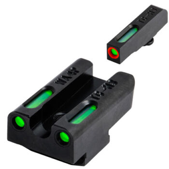 TruGlo TFX Pro Handgun Sight Set - Tritium and Fiber Optic Green Front Orange Outline Front Green Rear