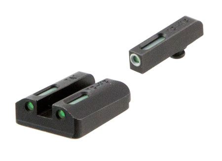 TruGlo TFX Pro Glock Tritium Fiber Optic Sights Black Green White Outline Front & Rear