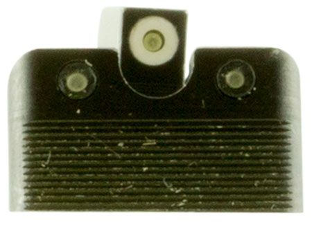 TruGlo Tritium Pro Low Sight Set for Glock MOS Black Nitride Fortress Frame, White Outline Tritium Front and Green Tritium Rear, Front Post/Rear Dovetail Mount