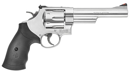 Smith & Wesson Model 629 .44 Rem Mag/.44 S&W Special 6" Stainless Steel Barrel, 6-Round Cylinder, Satin Stainless Steel N-Frame, Red Ramp Front Sight, White Outline Rear Sight
