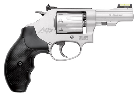 Smith & Wesson Model 317 Kit Gun .22 LR 3" 8-Shot Revolver, Stainless Steel Barrel, Aluminum Alloy Cylinder & J-Frame, HiViz Fiber Optic Green Front Sight, Adjustable Rear Sight, Synthetic Grip