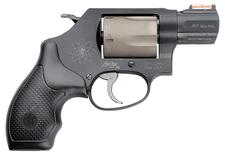 Smith & Wesson Model 360 Personal Defense .357 Mag/.38 Special +P 1.88" Black Stainless Steel Barrel, 5-Round Titanium Cylinder, Black Scandium Alloy J-Frame, HiViz Fiber Optic Orange Front Sight