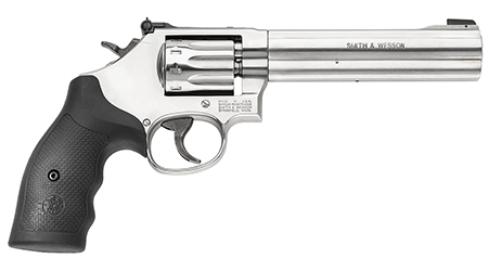 Smith & Wesson Model 617 .22 LR 6" Stainless Steel Barrel, 10-Round Cylinder, Satin Stainless Steel K-Frame, Black Polymer Grip, Internal Lock