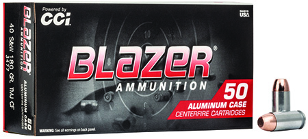 CCI Blazer Lead-Free 40 S&W 180gr TMJ Ammunition 50 Rounds