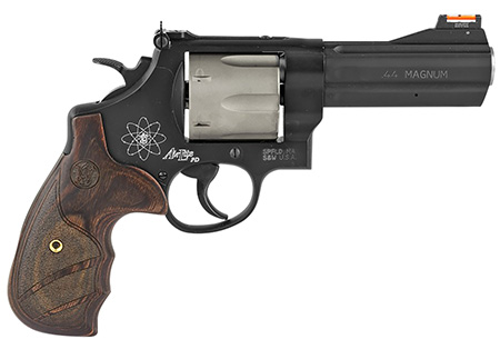 Smith & Wesson 329 Personal Defense .44 Rem Mag 4.13" 6-Round Revolver, Matte Black Stainless Steel, Scandium Alloy Frame, Wood Grip 3 Smith & Wesson 329 Personal Defense .44 Rem Mag 4.13" 6-Round Revolver, Matte Black Stainless Steel, Scandium Alloy Frame, Wood Grip