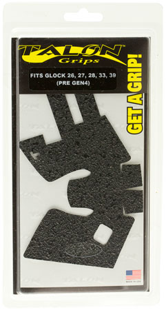Talon Grips Textured Rubber Adhesive Grips for Glock 26/27/28/33/39 Gen3 9mm Pistols Black