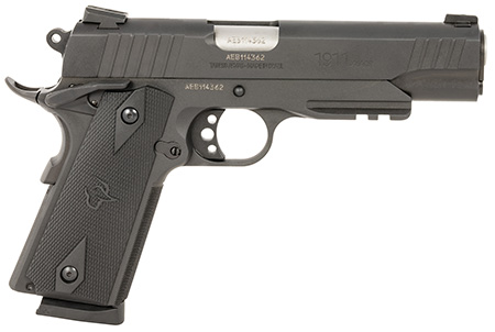 Taurus 1911 Full-Size 45 ACP 8+1 5" Barrel Matte Stainless/Black Slide & Frame Beavertail Picatinny Rail Checkered Grip RH