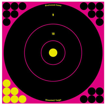 Birchwood Casey Shoot-N-C Reactive Target Paper Self-Adhesive Black/Pink Air Rifle & Rifle 5 Targets Included
