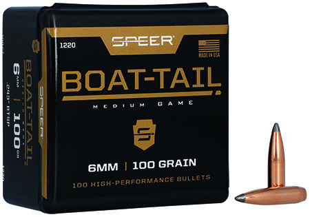 Speer 6mm 100gr JSP Boat-Tail Bullets 100ct Box of 5