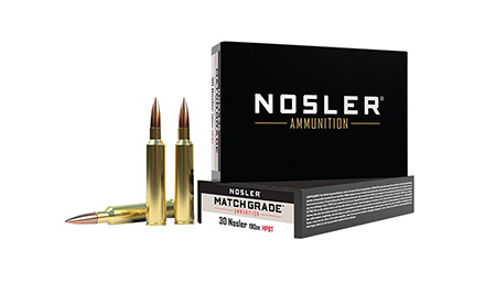 Nosler Match Grade .30 Nosler 190gr Custom Competition Hollow Point Boat Tail Ammo - 20 Rounds