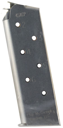 Colt 1911 Officer Model 45 ACP Stainless Steel 7-Round Magazine Match Grade