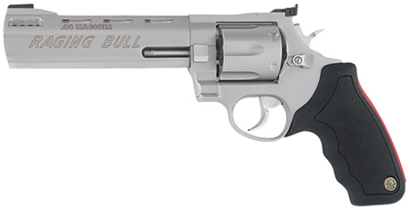 Taurus Raging Bull 444 Revolver .44 Remington Mag 6-Shot 6.5-Inch Barrel Stainless Steel Black Rubber Grip