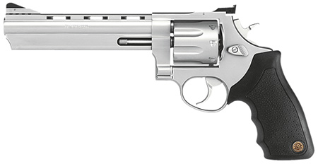 Taurus 608 Revolver 38 Special +P 357 Mag 6.5" Ported Barrel 8-Round Matte Stainless Steel Rubber Grip Adjustable Sight