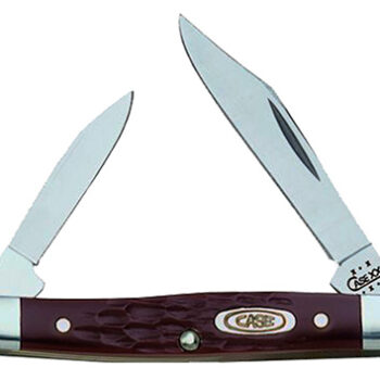 Case 00083 Pen Small 2"/1.47" Folding Clip/Pen Plain As-Ground Stainless Steel Blade Brown Jigged Synthetic Handle