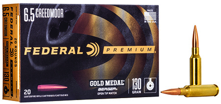 Federal Premium Gold Medal 6.5 Creedmoor 130gr Berger Hybrid OTM 20/Box 10/Case
