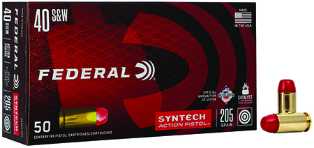 Federal American Eagle 40 S&W 205gr Syntech Jacket Flat Nose Ammunition 50 Rounds