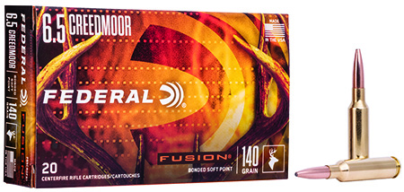 Federal 6.5 Creedmoor 140gr Fusion Bonded Soft Point Rifle Ammunition 20 Rounds
