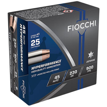 Fiocchi 45 ACP 230gr Hornady XTP Hollow Point Ammunition 25 Rounds