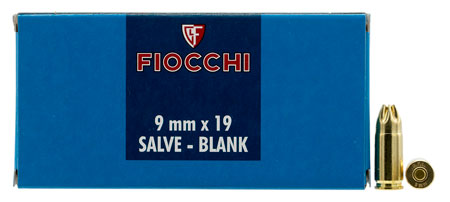 Fiocchi Pistol Blank 9mm Luger Ammo 50/Box