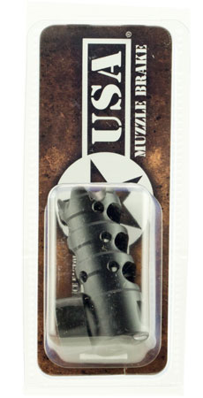 Patriot Ordnance Factory 00308 Triple Port Muzzle Brake Black Nitride Steel with 1/2"-28 tpi Threads for 223 Rem, 5.56x45mm NATO AR-Platform