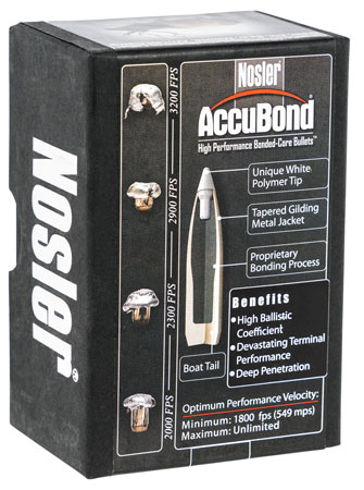 Nosler 55602 AccuBond  30Cal 165gr Spitzer Point 50/Box
