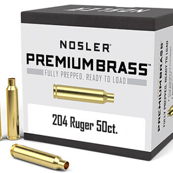 Nosler 10056 Premium Brass Unprimed Cases 204Ruger Rifle Brass 50/Box