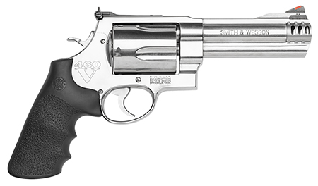 Smith & Wesson Model 460 XVR .460 S&W Mag 5" 5-Round Revolver, Satin Stainless Steel X-Frame, Includes Two Rear Sights & Two Muzzle Brakes