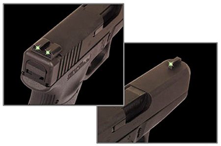 TruGlo Tritium Sight Set Black with Green Tritium Front and Green Tritium Rear Sight