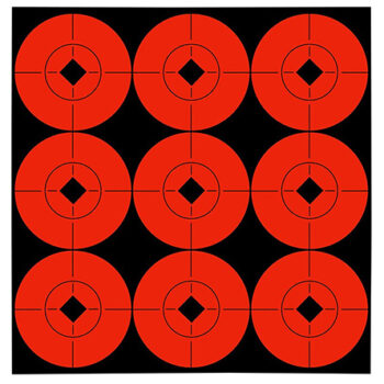 Birchwood Casey 33902 Target Spots 2" Self-Adhesive Black/Orange Bullseye Paper Targets 90 Count