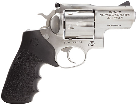 Ruger Super Redhawk Alaskan .44 Rem Mag 2.5" 6-Round Revolver, Satin Stainless Steel, Hogue Tamer Monogrip, Transfer Bar Safety