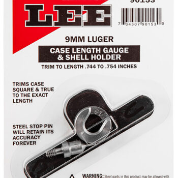Lee Precision 9mm Luger Case Length Gauge & Shell Holder - Steel Construction