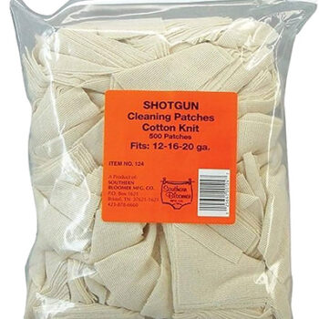 Southern Bloomer Cotton Cleaning Patches for Shotguns - 12 16 20 Gauge - 500 Count