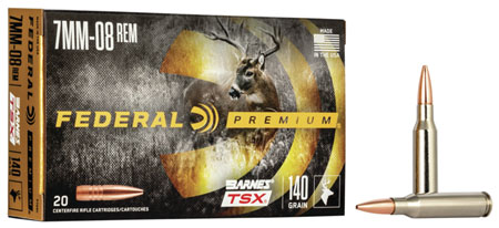 Federal Premium Barnes TSX 7mm-08 Remington 140gr 20 Rounds Per Box
