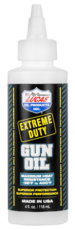 Lucas Extreme Duty Gun Oil - Heat Friction & Wear Protection - 4 oz Squeeze Bottle for All Firearms