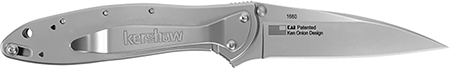 Kershaw 1660 Leek  3" Folding Drop Point Plain Bead Blasted 14C28N Steel Blade Bead Blasted 410 Stainless Steel Handle Includes Pocket Clip