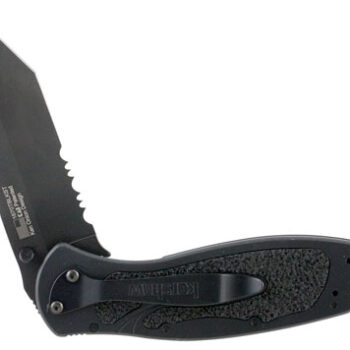 Kershaw 1670TBLKST Blur  3.40" Folding Tanto Part Serrated Black DLC 14C28N Steel Blade Black Anodized Aluminum Handle Includes Pocket Clip