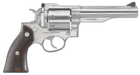 Ruger Redhawk .357 Mag 5.5" 8-Round Revolver, Satin Stainless Steel, Triple-Locking Cylinder, Hardwood Grip, Transfer Bar Safety