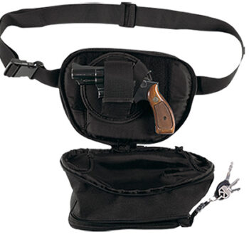 Bulldog BD850 Fanny Pack Pistol Holster Small Black Nylon Ambidextrous Water-Resistant Up to 50" Waist