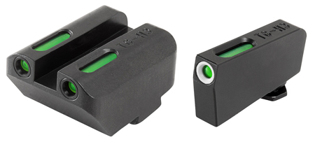 TruGlo TFX TG13GL5A Handgun Sights Black Front with Green Tritium Fiber Optic White Outline Green Tritium Fiber Optic Rear