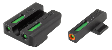 TruGlo TFX Pro TG13FN2PC Pistol Sights - Black Front Sight with Green Tritium & Fiber Optic Orange Outline Rear Sight with Green Tritium & Fiber Optic