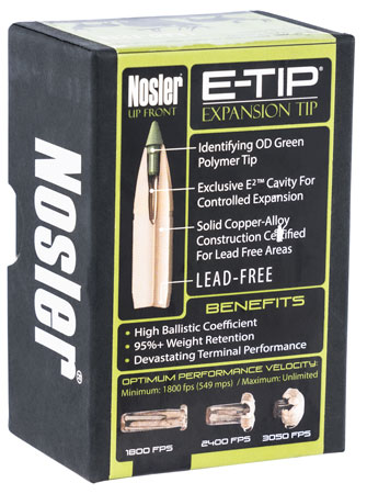 Nosler 59765 E-Tip  6.5Creedmoor 120gr Spitzer 50/Box