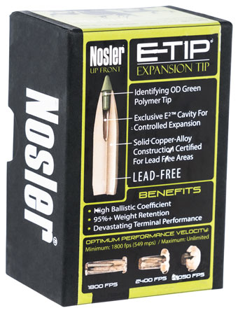 Nosler 59380 E-Tip  30Cal 110gr Spitzer 50/Box