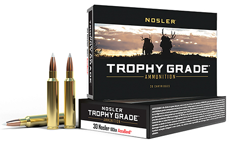 Nosler Trophy Grade 30 Nosler 180gr AccuBond Rifle Ammunition – 20 Rounds