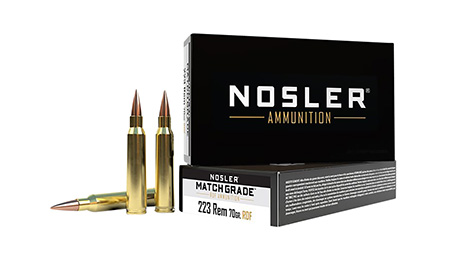 Nosler Match Grade .223 Remington 70gr RDF Hollow Point Boat Tail Rifle Ammunition 20 Rounds